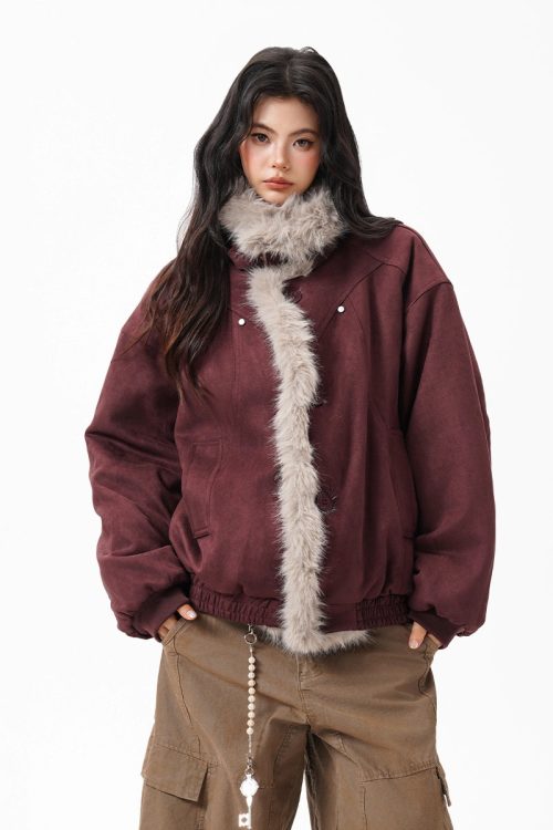 Fur Collar Suede Jacket