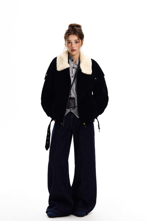 Fur Collar Suede Jacket