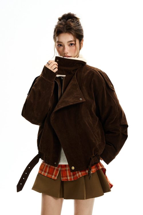 Fur Collar Suede Jacket