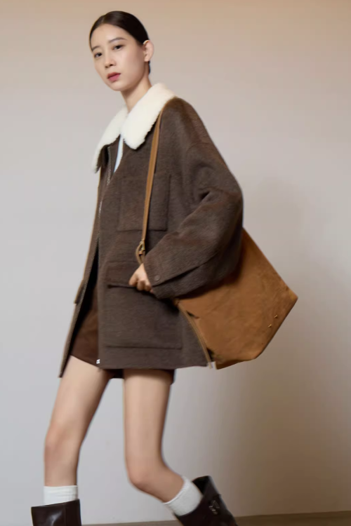 Fur Collar Suede Jacket