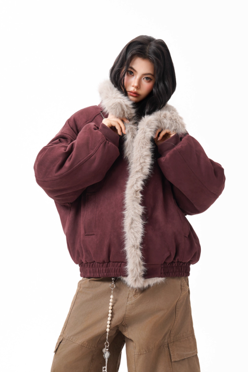 Fur Collar Suede Jacket
