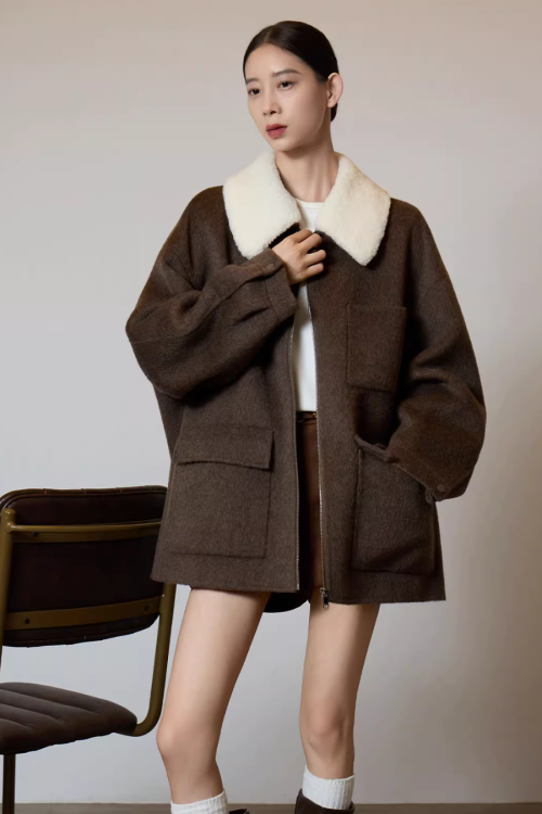 Fur Collar Suede Jacket