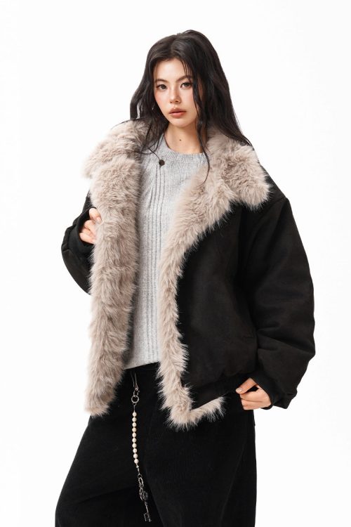 Fur Collar Suede Jacket