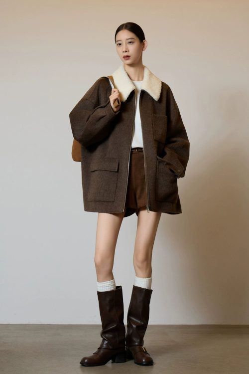 Fur Collar Suede Jacket