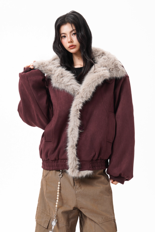 Fur Collar Suede Jacket