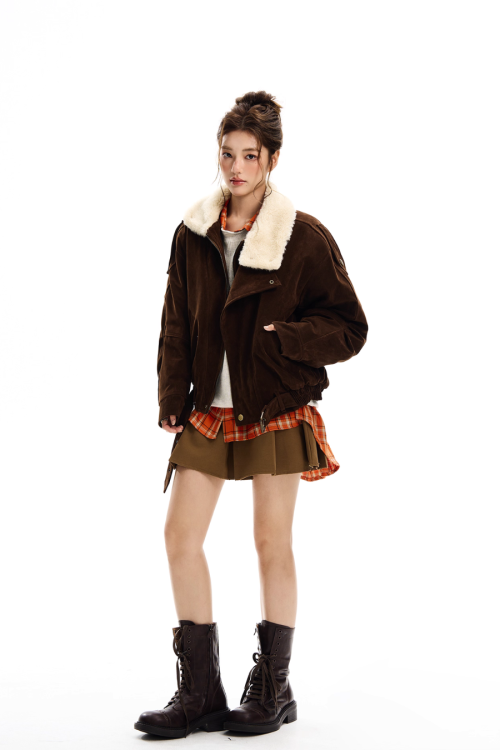 Fur Collar Suede Jacket