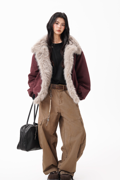 Fur Collar Suede Jacket