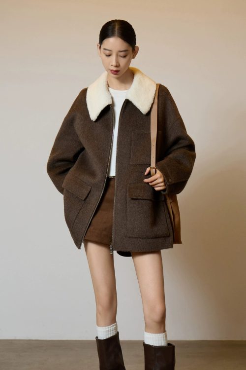 Fur Collar Suede Jacket