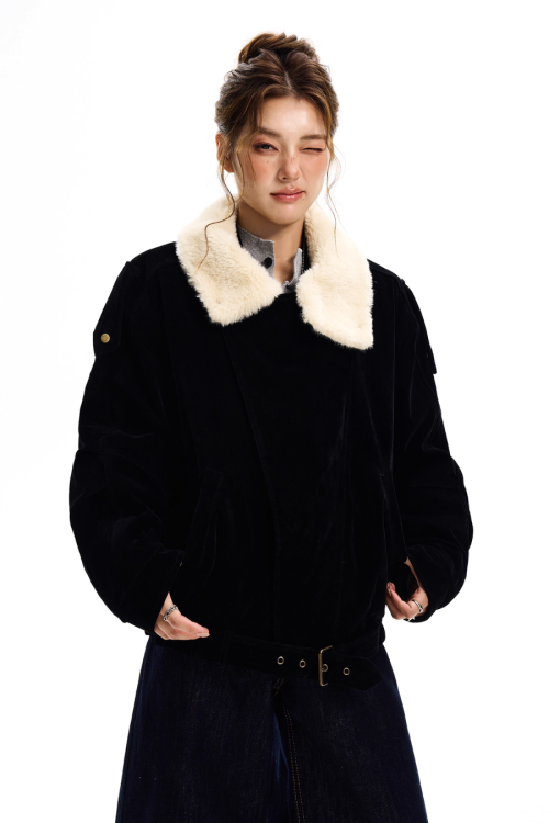 Fur Collar Suede Jacket