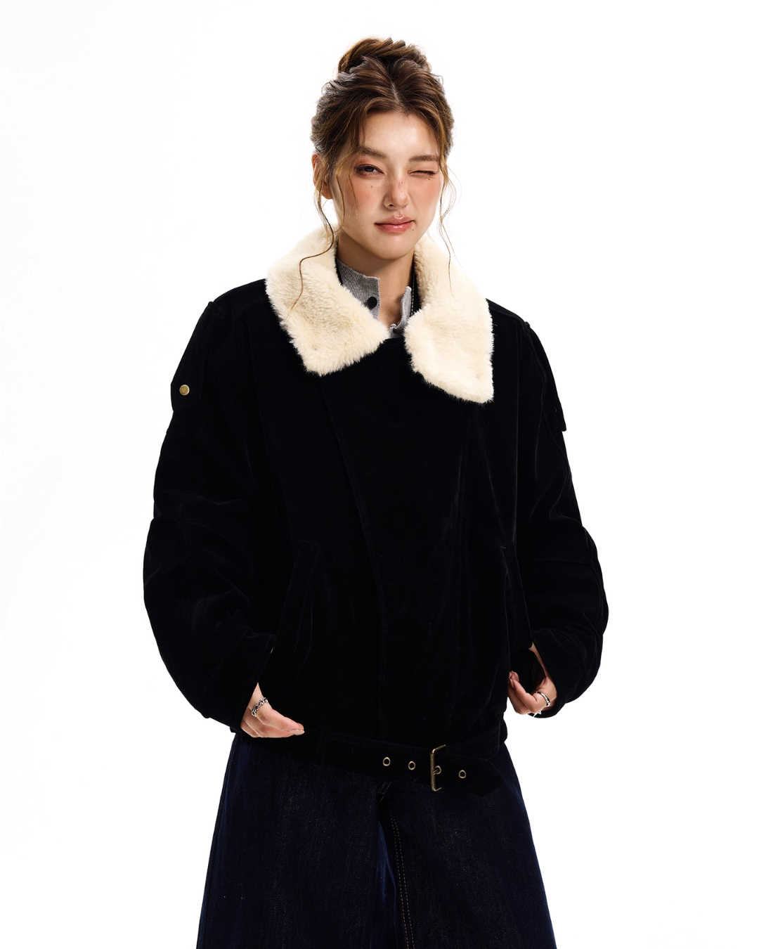 Fur Collar Suede Jacket Fur Collar Suede Jacket