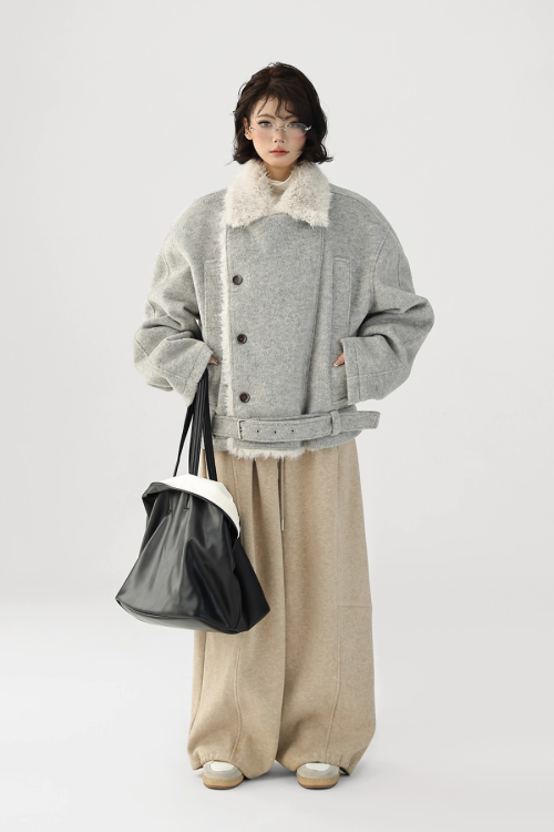 Fur Collar Trench Coat