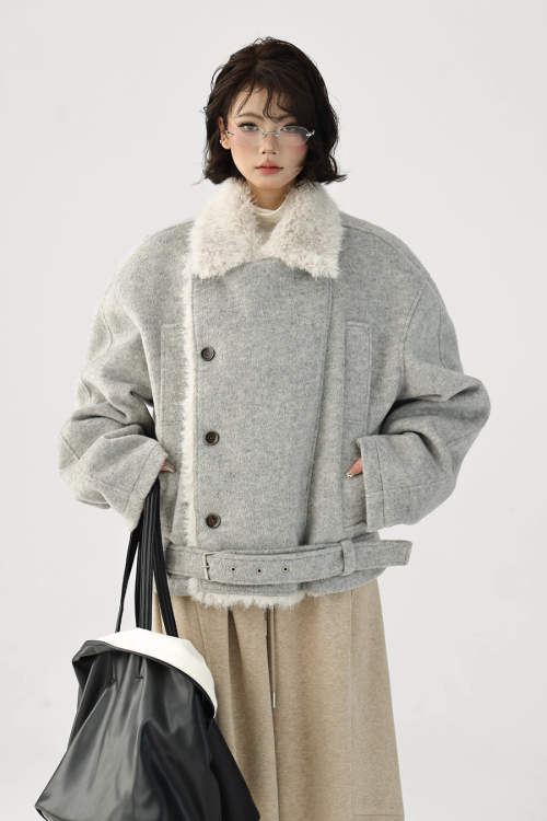 Fur Collar Trench Coat
