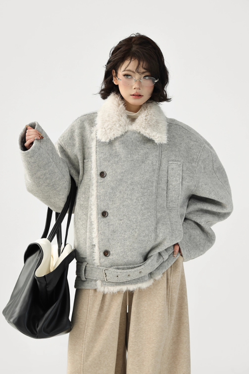 Fur Collar Trench Coat