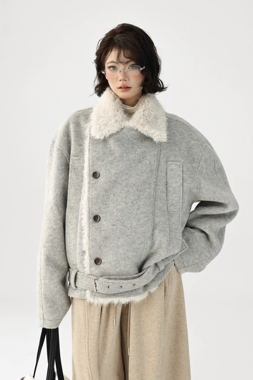 Fur Collar Trench Coat