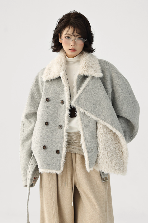 Fur Collar Trench Coat