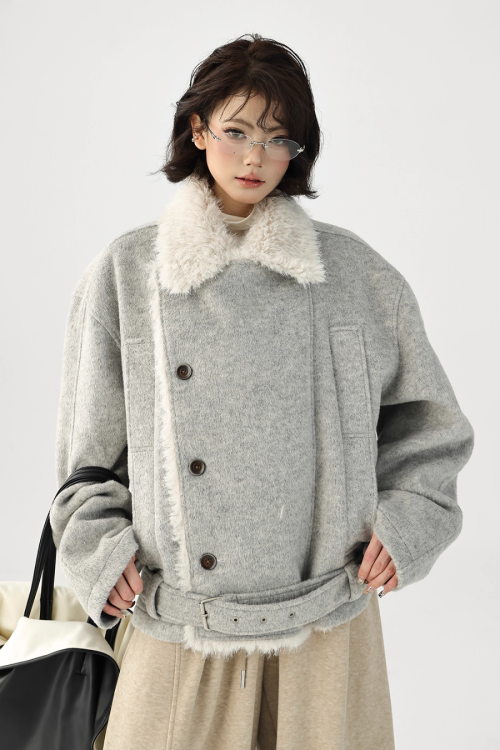 Fur Collar Trench Coat