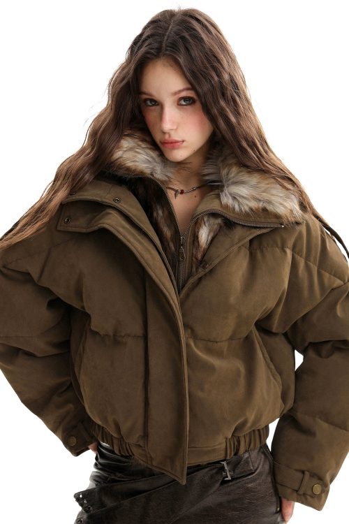 Fur Collar Two Piece Jacket