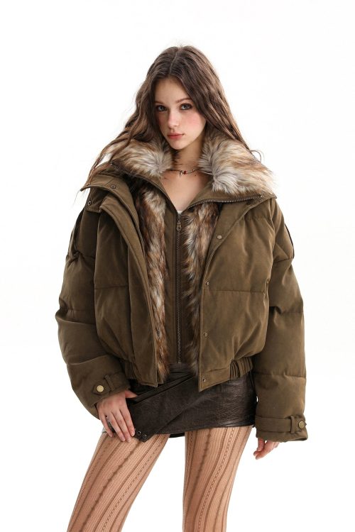 Fur Collar Two Piece Jacket