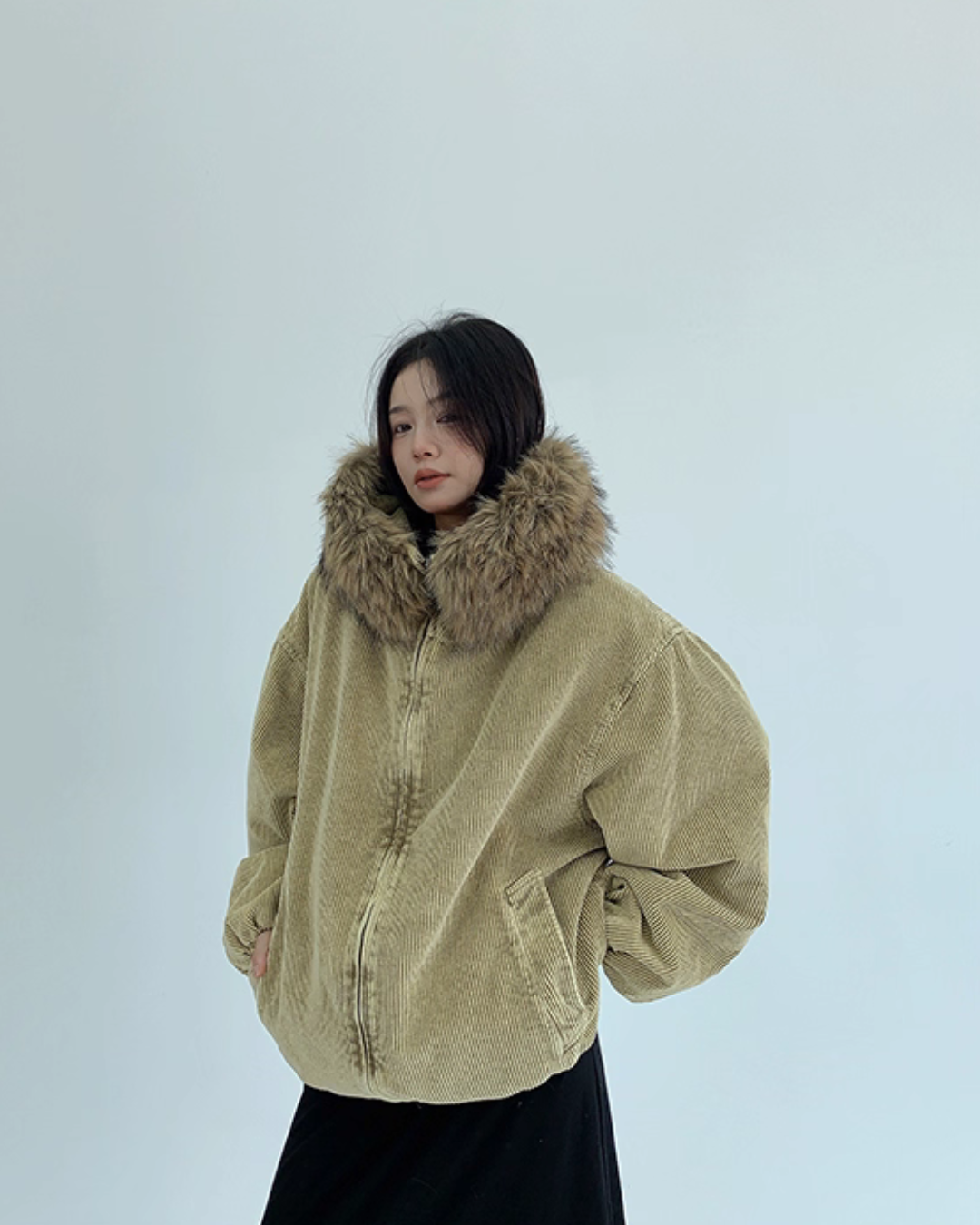 Fur Corduroy Double-Zip Jacket Fur Corduroy Double-Zip Jacket