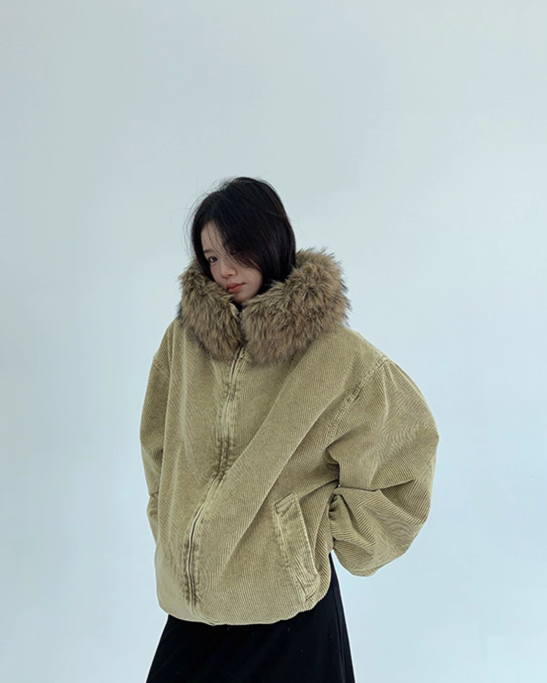 Fur Corduroy Double-Zip Jacket Fur Corduroy Double-Zip Jacket