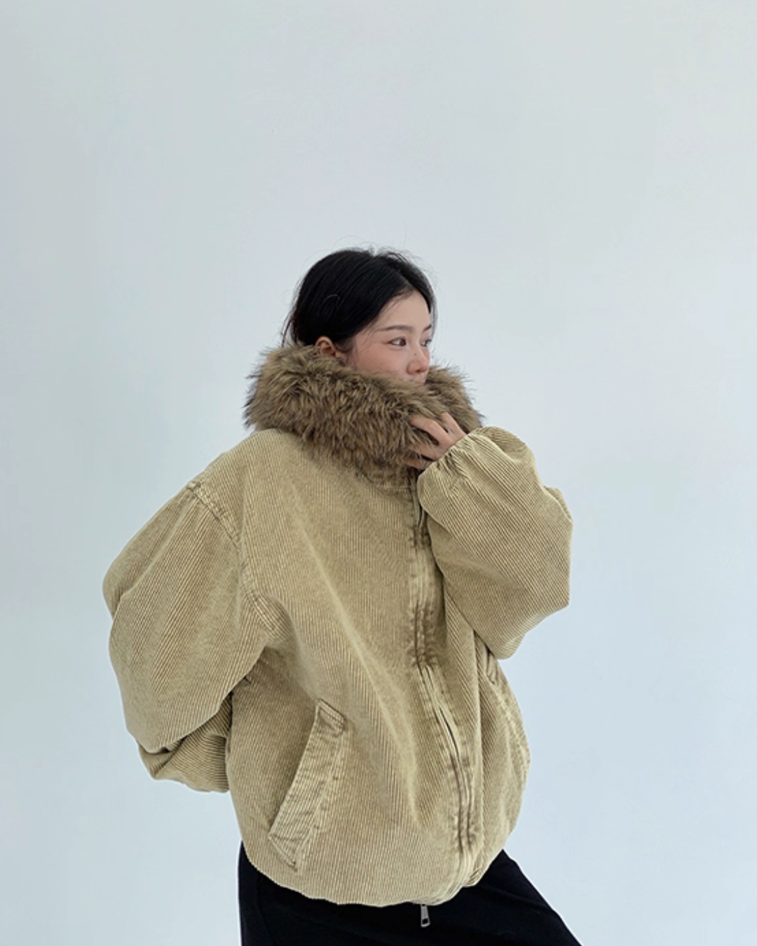 Fur Corduroy Double-Zip Jacket Fur Corduroy Double-Zip Jacket