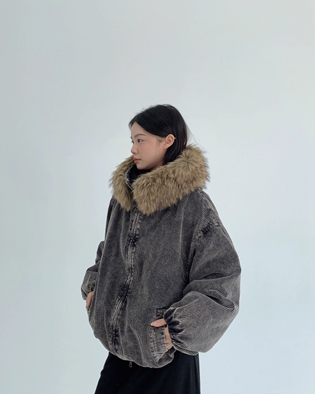 Fur Corduroy Double-Zip Jacket Fur Corduroy Double-Zip Jacket