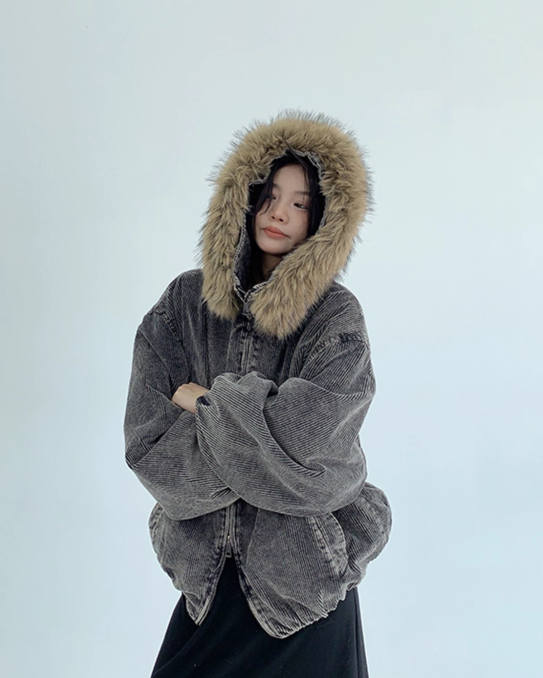 Fur Corduroy Double-Zip Jacket Fur Corduroy Double-Zip Jacket