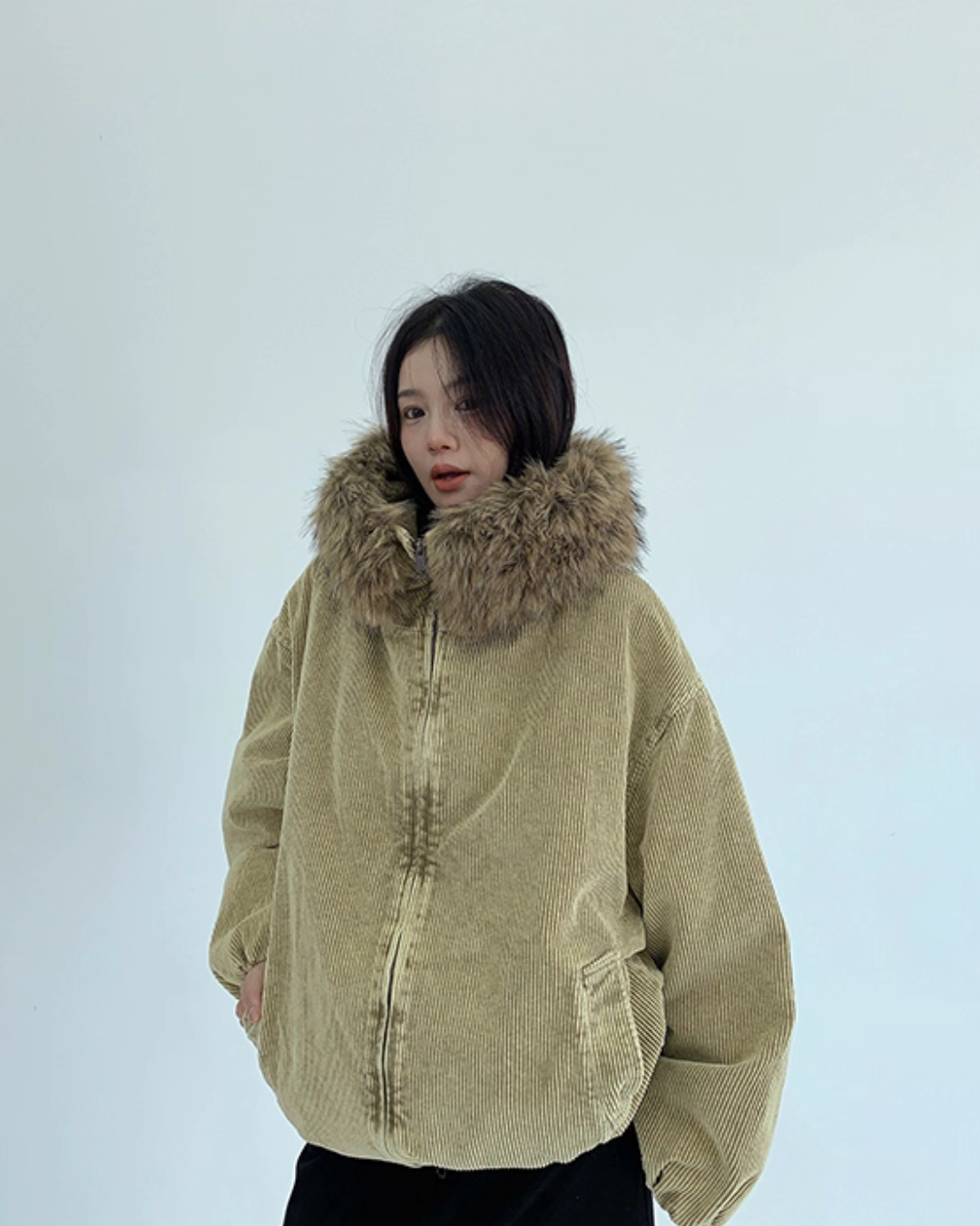 Fur Corduroy Double-Zip Jacket Fur Corduroy Double-Zip Jacket