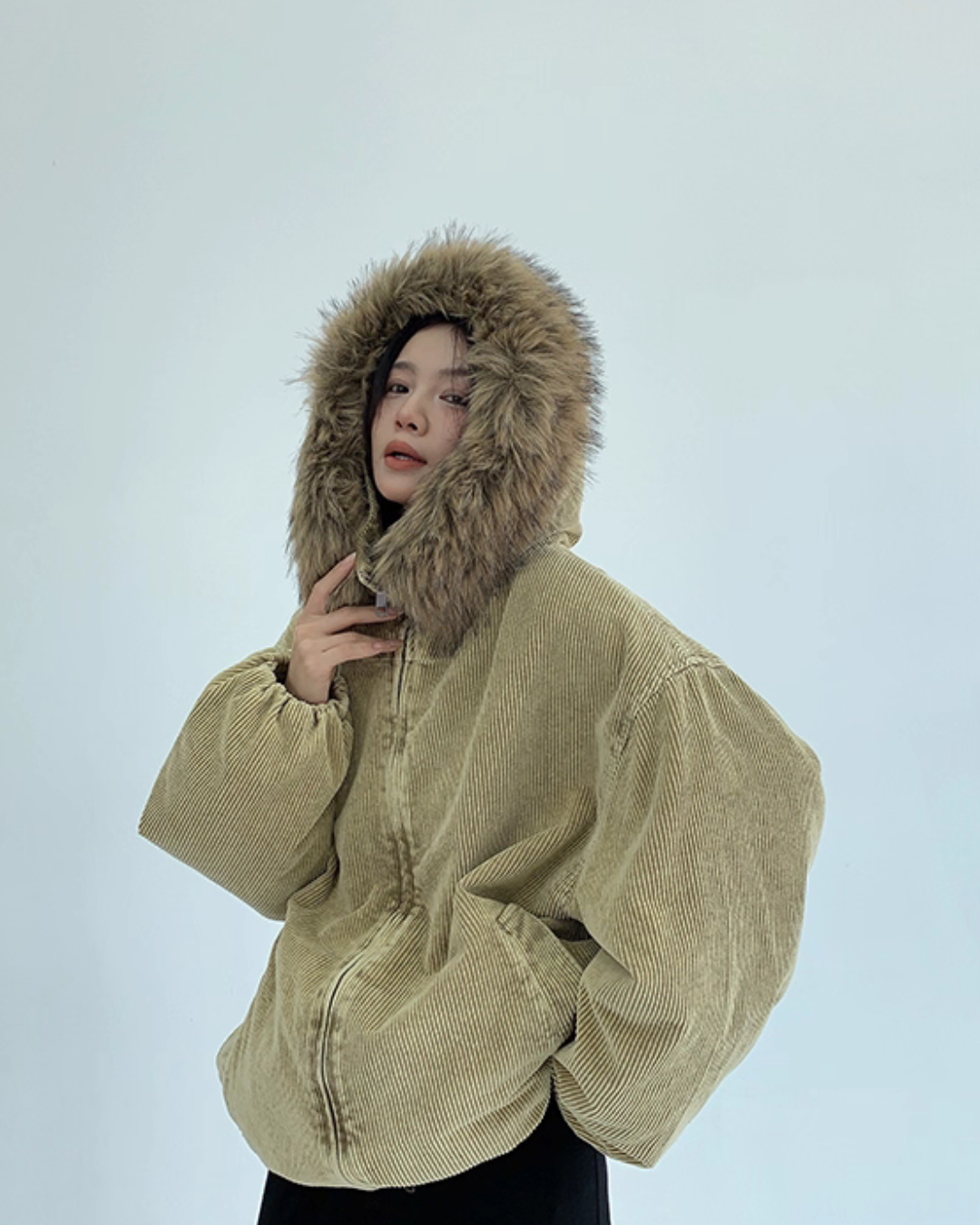 Fur Corduroy Double-Zip Jacket Fur Corduroy Double-Zip Jacket