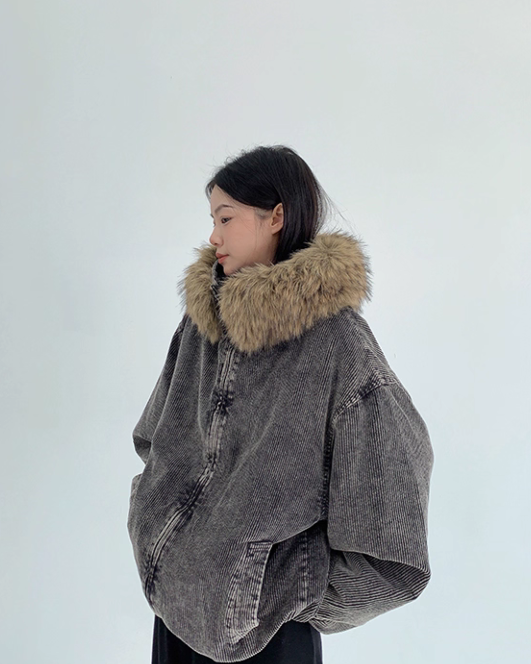 Fur Corduroy Double-Zip Jacket Fur Corduroy Double-Zip Jacket