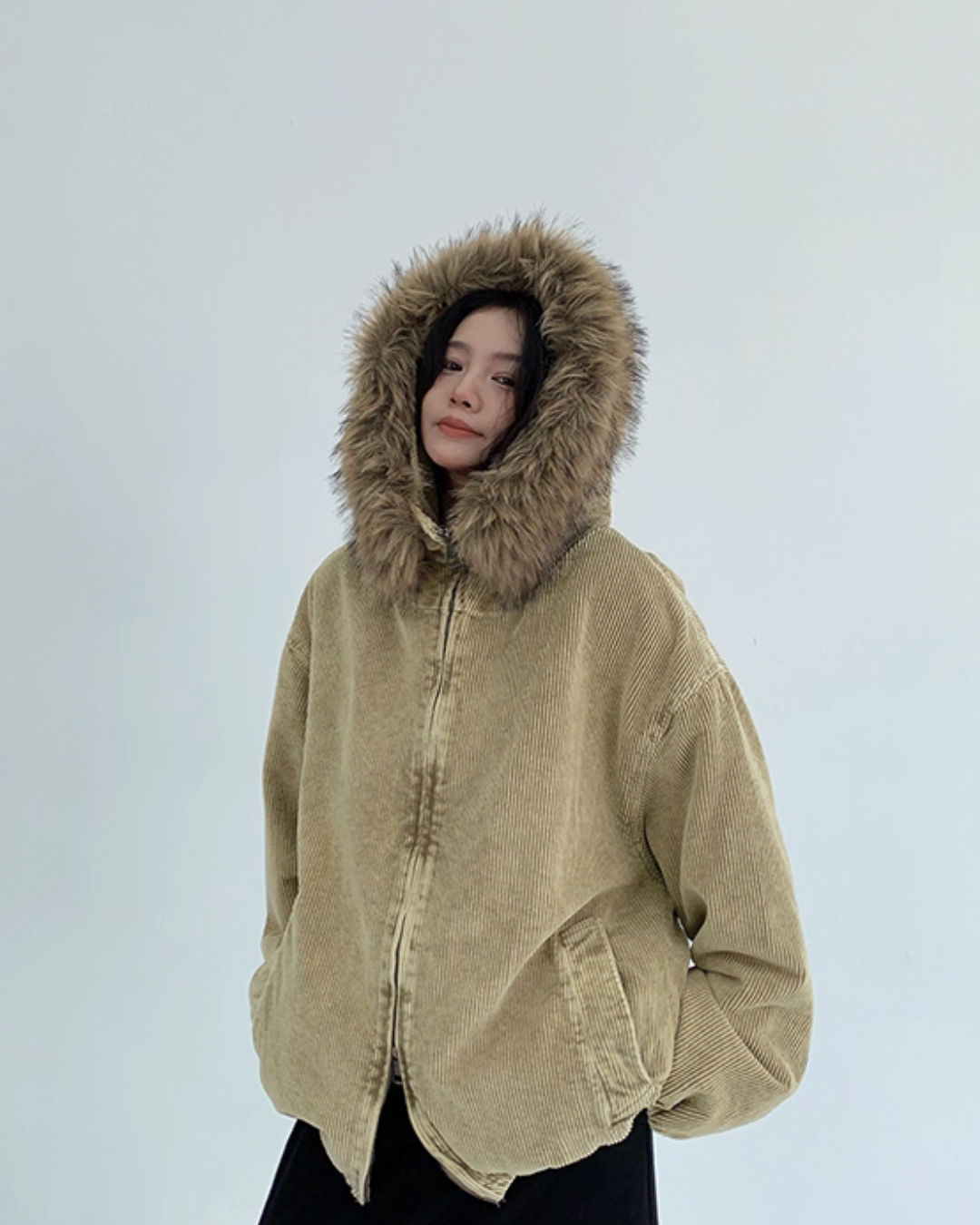 Fur Corduroy Double-Zip Jacket Fur Corduroy Double-Zip Jacket