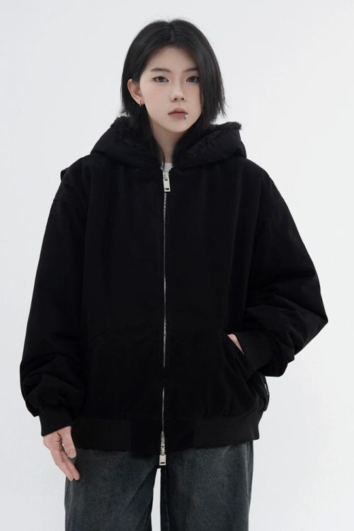 Fur Design Padded Blouson