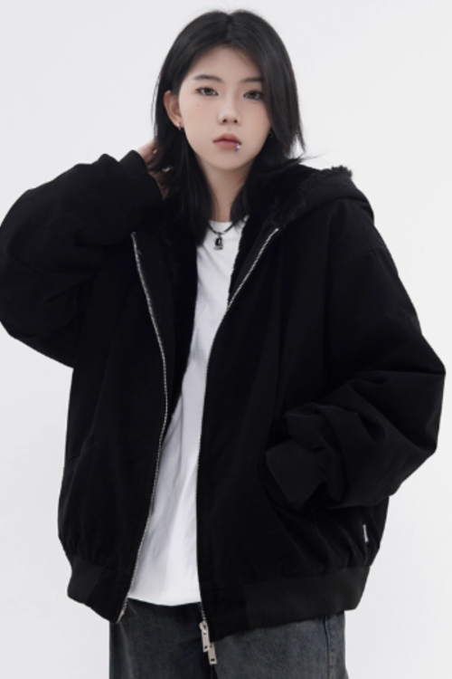 Fur Design Padded Blouson