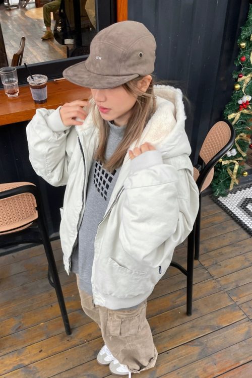 Fur Design Padded Blouson