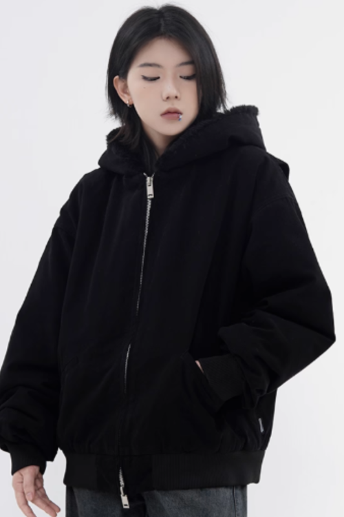 Fur Design Padded Blouson