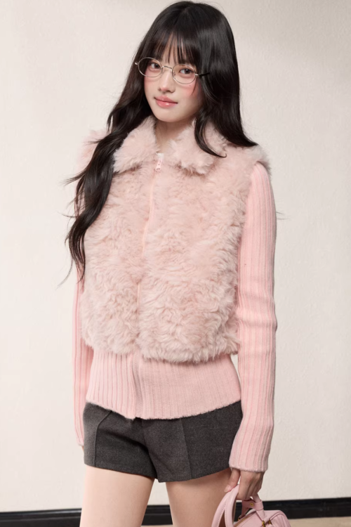 Fur Docking Knit Jacket