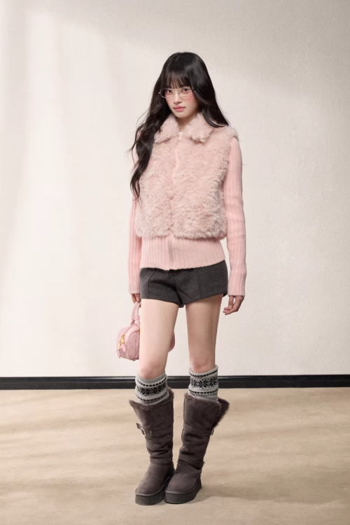 Fur Docking Knit Jacket