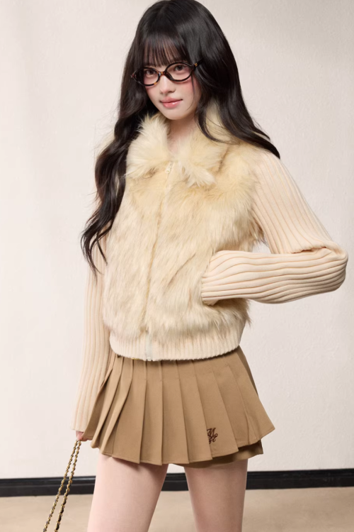 Fur Docking Knit Jacket