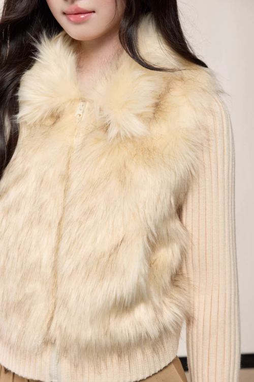 Fur Docking Knit Jacket