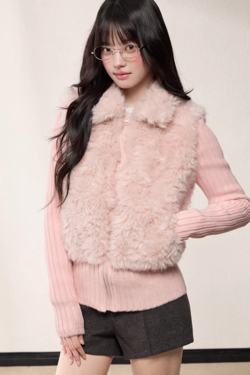 Fur Docking Knit Jacket