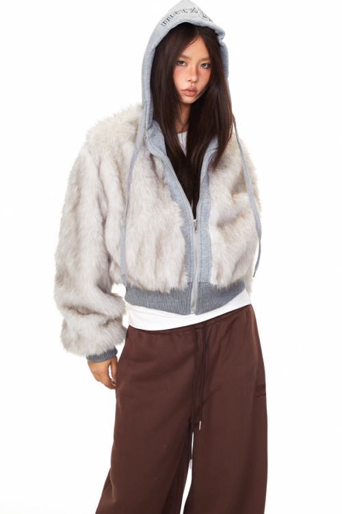 Fur Docking Zip Hoodie