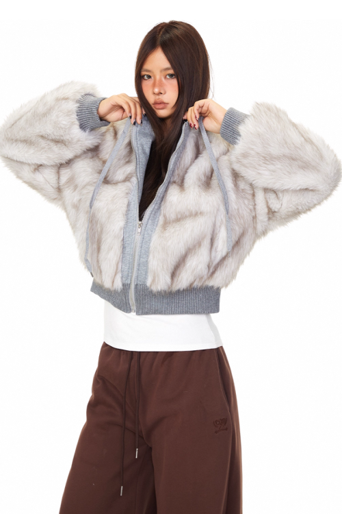 Fur Docking Zip Hoodie
