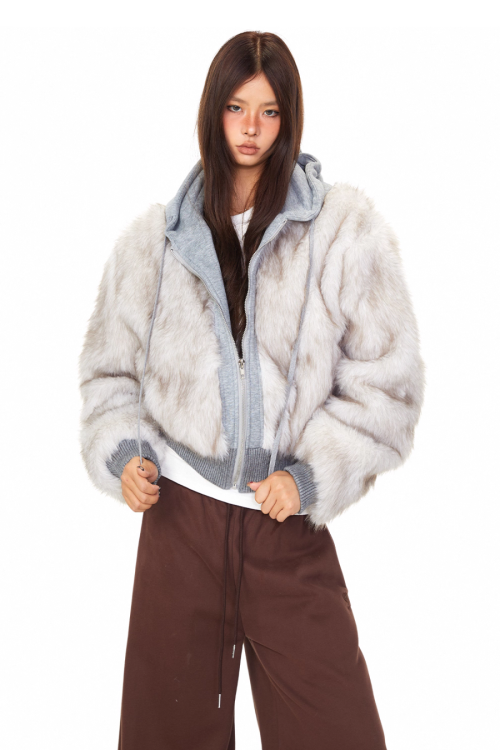 Fur Docking Zip Hoodie