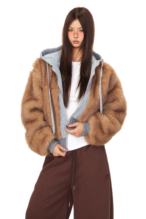 Fur Docking Zip Hoodie