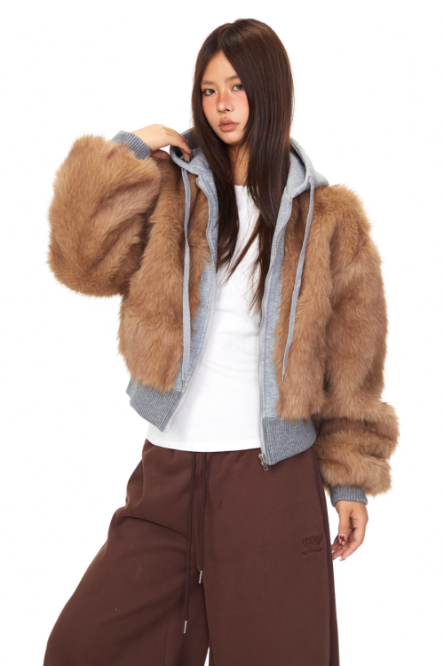 Fur Docking Zip Hoodie
