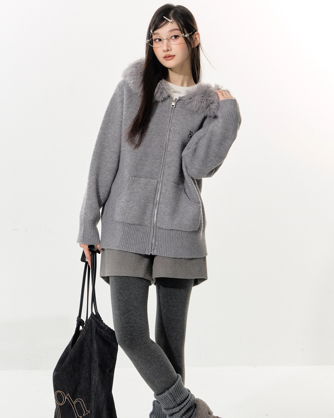 Fur Food Jacket / Wide Pants / Half Pants Fur Food Jacket / Wide Pants / Half Pants