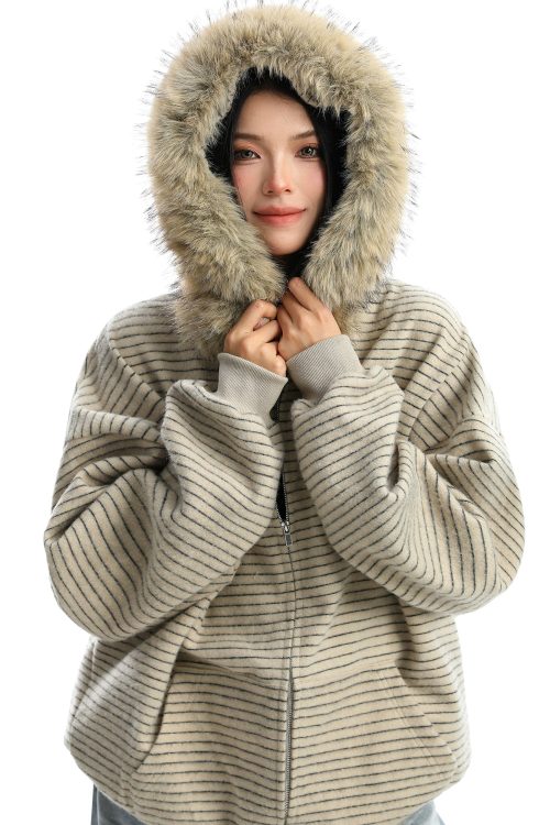 Fur Food Thin Striped Jacket