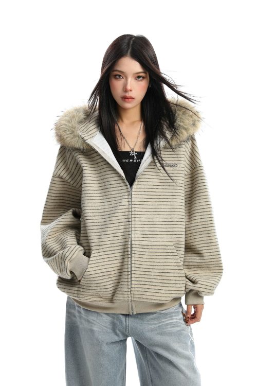 Fur Food Thin Striped Jacket