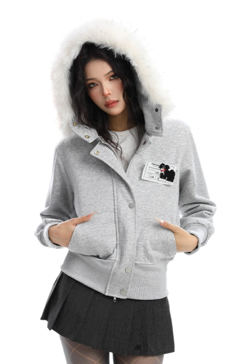 Fur Hood Camouflage Jacket