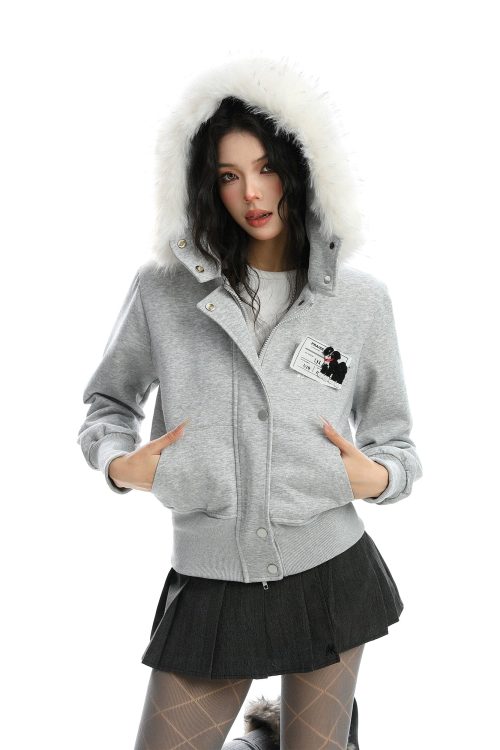 Fur Hood Camouflage Jacket